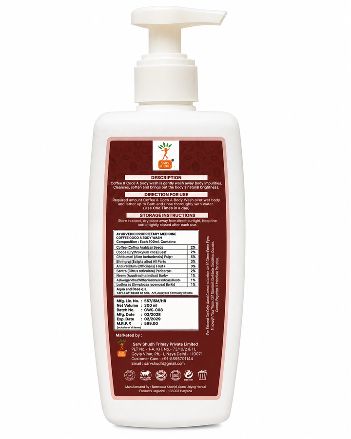 SOFT, SMOOTH & GLOWING-LOOKING SKIN | SARVSHUDH COFFEE & COCO-A BODY WASH - SARV SHUDH TRIMEX PRIVATE LIMITED