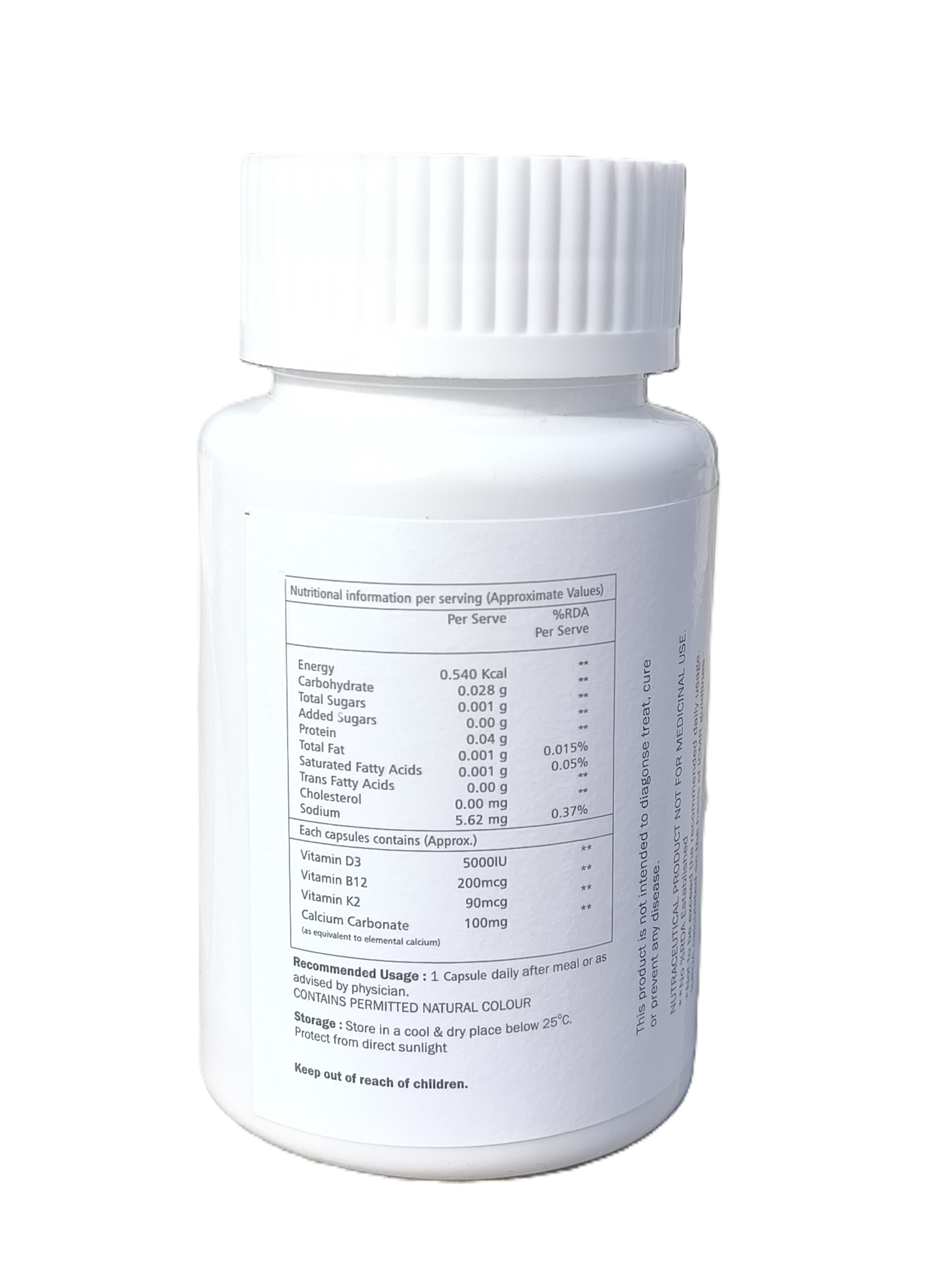 SUNSTORME VITAMIN D3 5000 IU, K2, B12, & CALCIUM CARBONATE CAPSULES| FREE SHIPPING ON PACK OF 2