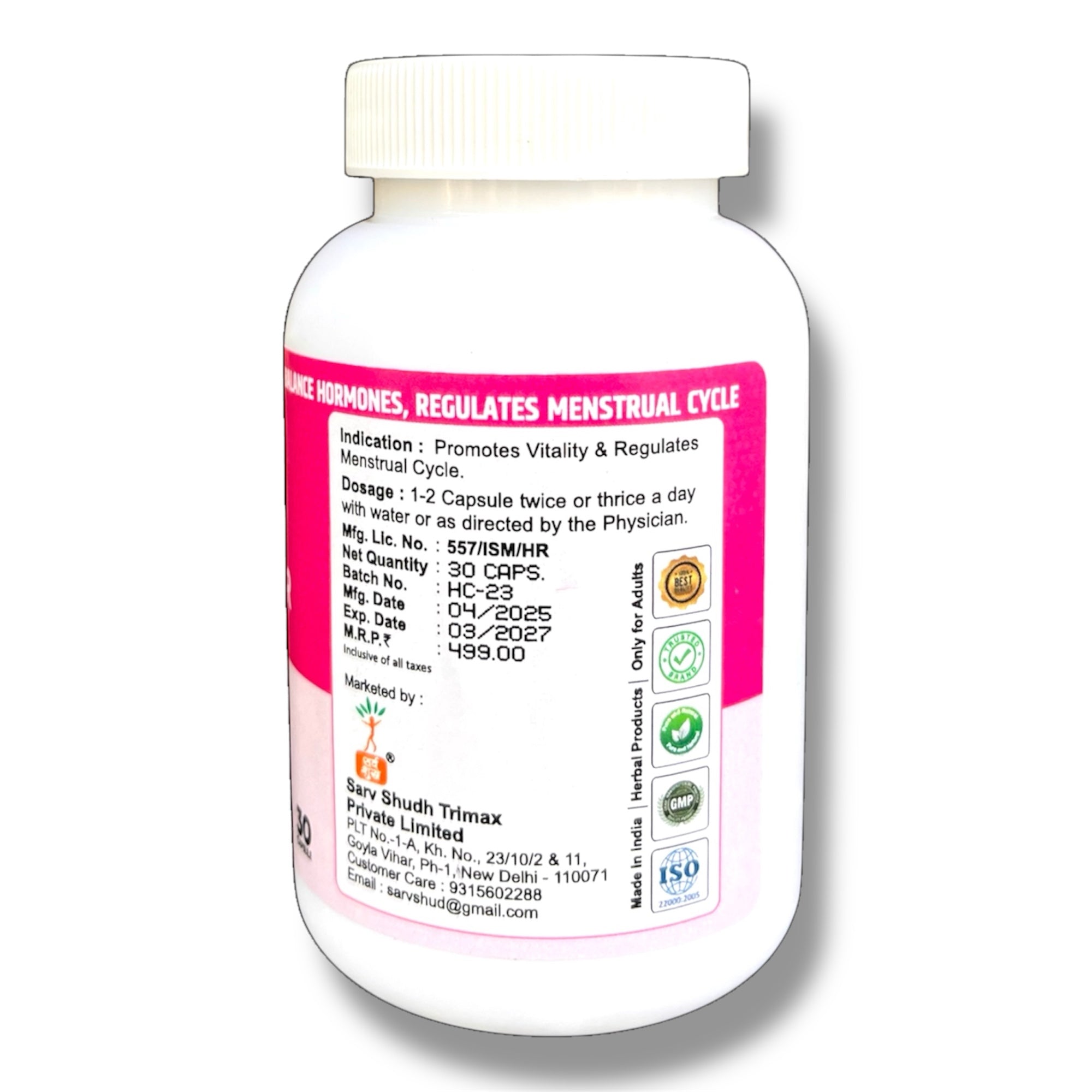 HERBAL FORMULA FOR MENSTRUAL CYCLE | 50% off Pack of 2 - SARV SHUDH TRIMEX PRIVATE LIMITED