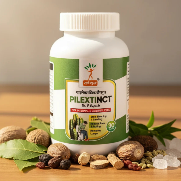 PILES FISSURE FISTULA | STOP BLEEDING & SWELLING REDUCE PAIN & INCHING | SARVSHUDH PILEXTINCT CAPSULE - SARV SHUDH TRIMEX PRIVATE LIMITED